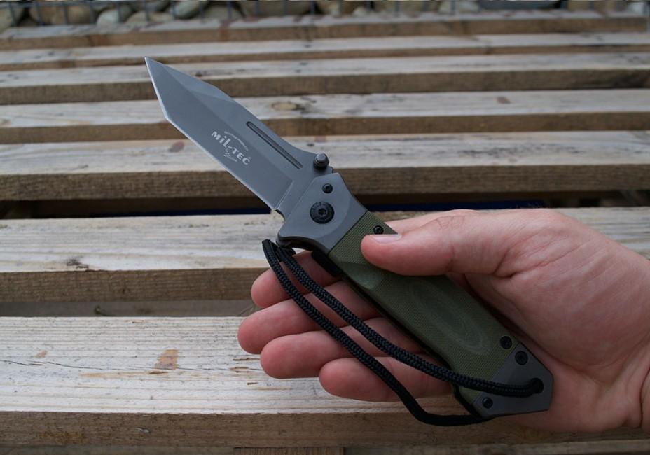 Mil-Tec DA35 preklopni nož Micarta 22cm, maslinasto zeleni