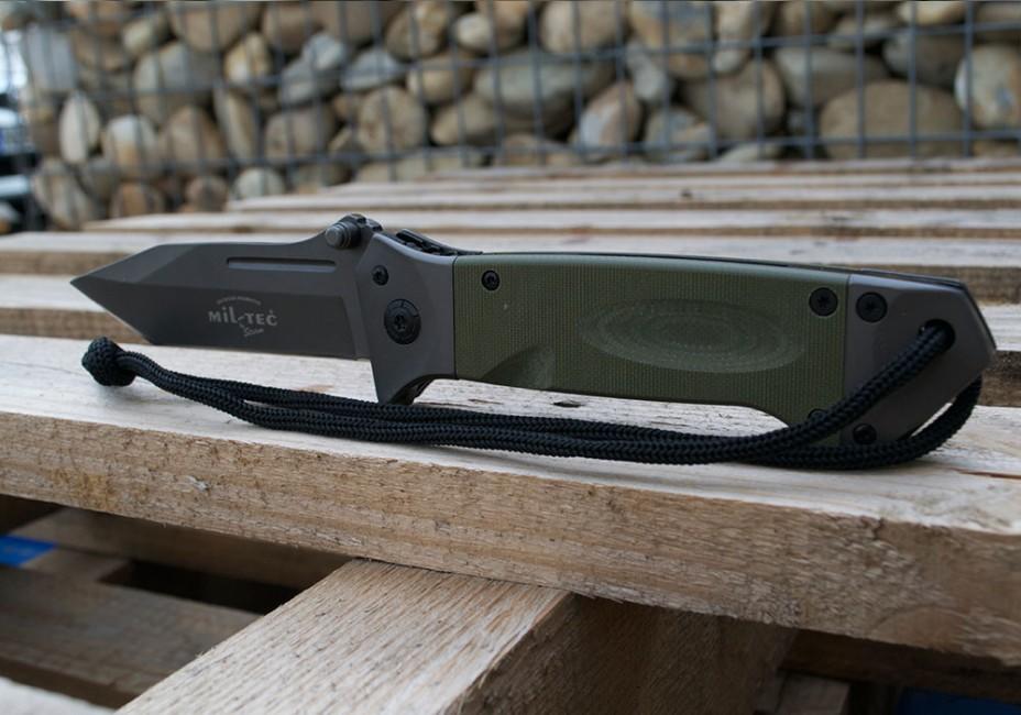 Mil-Tec DA35 preklopni nož Micarta 22cm, maslinasto zeleni