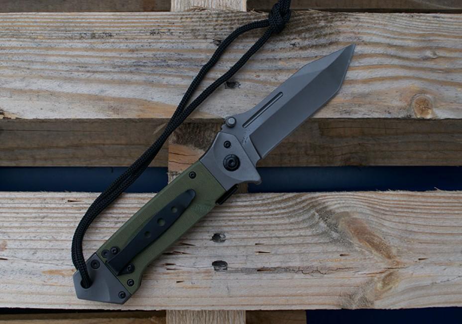 Mil-Tec DA35 preklopni nož Micarta 22cm, maslinasto zeleni