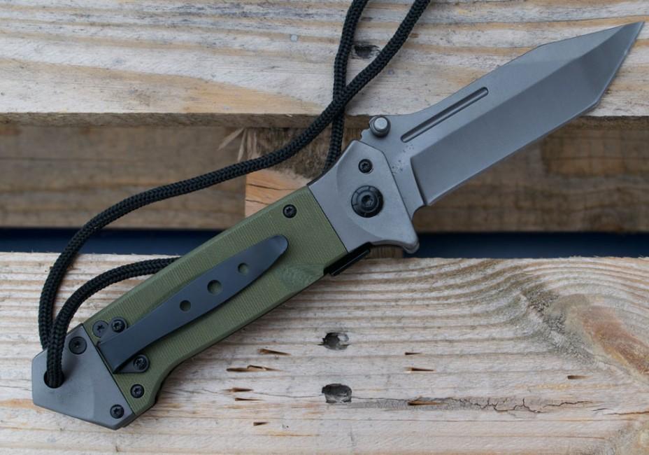 Mil-Tec DA35 preklopni nož Micarta 22cm, maslinasto zeleni