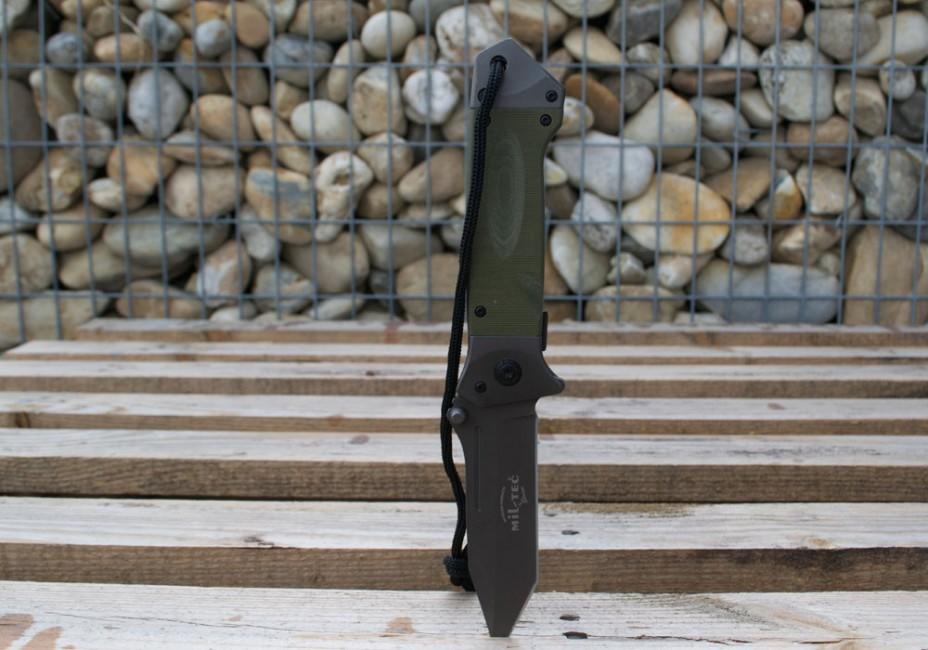 Mil-Tec DA35 preklopni nož Micarta 22cm, maslinasto zeleni