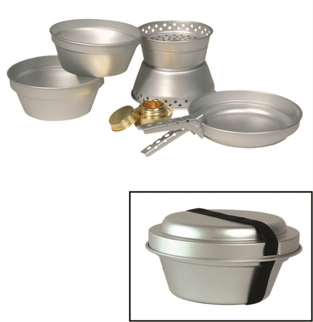 Mil-Tec 3 dijelni set za kuhanje s kuhalom na alkohol aluminijski
