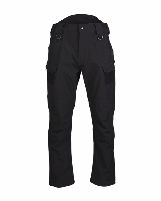 Mil-Tec Assault podstavljene softshell hlače, crne