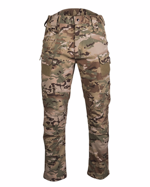 Mil-Tec Assault podstavljene softshell hlače, Multitarn