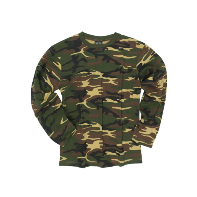 Mil-Tec majica s dugim rukavom pamučna, Woodland