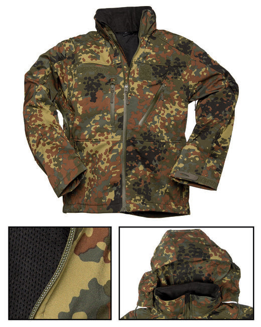 Mil-Tec SCU 14 softshell jakna, flecktarn