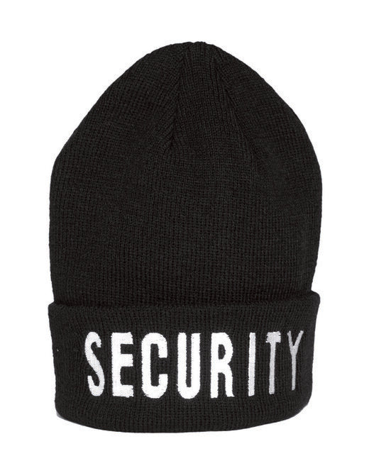 Mil-Tec SECURITY kapa pletena polyacryl sa printom, crna