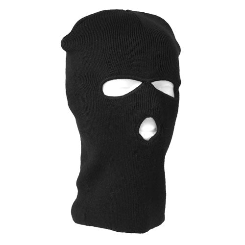 Mil-Tec balaklava s 3 otvora od finog pletiva, crna