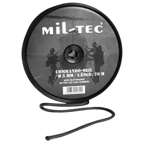Mil-Tec COMMANDO uže 5 mm, crno (70 m)
