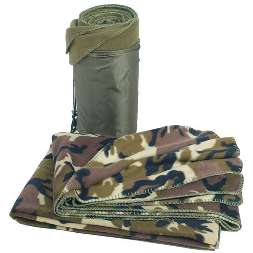 Mil-Tec deka Poly-Fleece s navlakom, 200x150 cm, Woodland