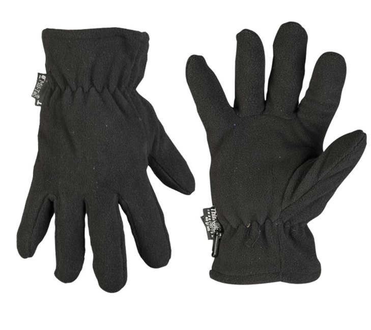 Mil-Tec Thinsulate™ flis rukavice, crne