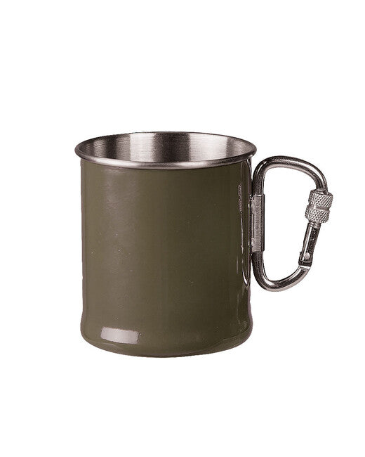 Mil-Tec nehrđajuća šalica s karabinerom, maslinasto zelena, 250 ml
