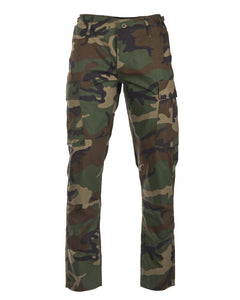 Mil-Tec US BDU SLIM FIT terenske hlače rip-stop, woodland