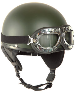 Mil-Tec RETRO moto kaciga, maslinasto zelena
