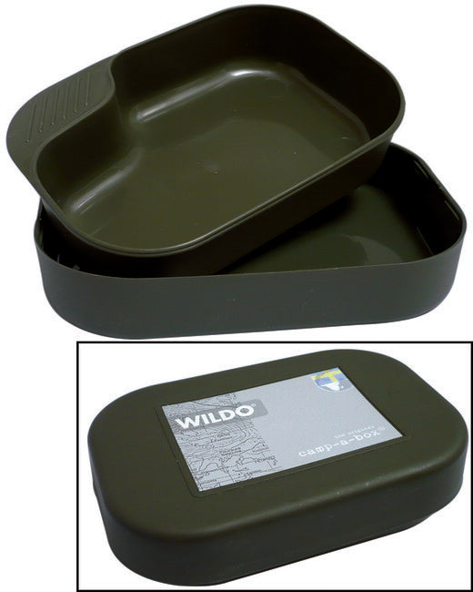 Mil-Tec WILDO® Camp-A-Box set pribora za jelo od plastike, maslinasto zeleni