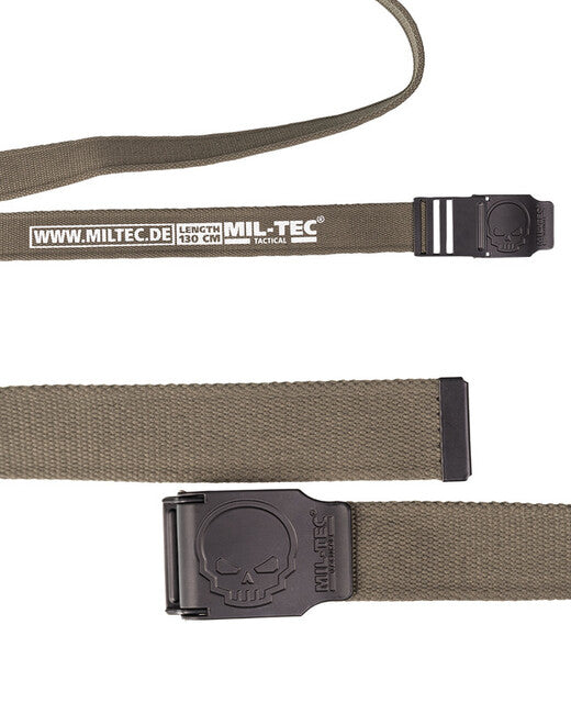 Mil-Tec skull remen 4cm, maslinasto zelen