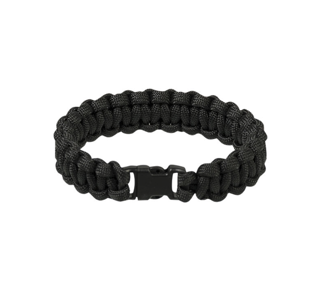 Mil-Tec Survival paracord narukvica 15mm, crna