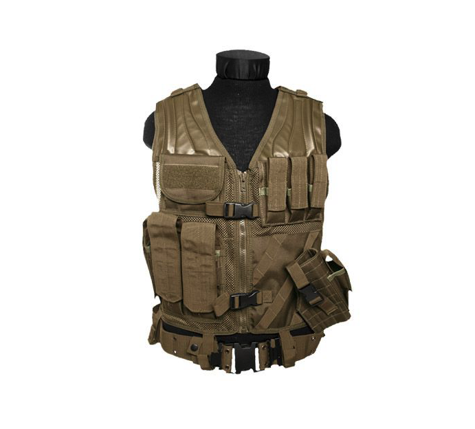 Mil-Tec USMC prsluk taktički s remenom, coyote