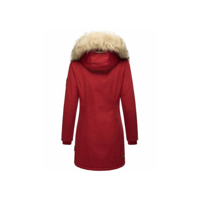 Navahoo Cristal ženska zimska jakna s kapuljačom i krznom, Blood red