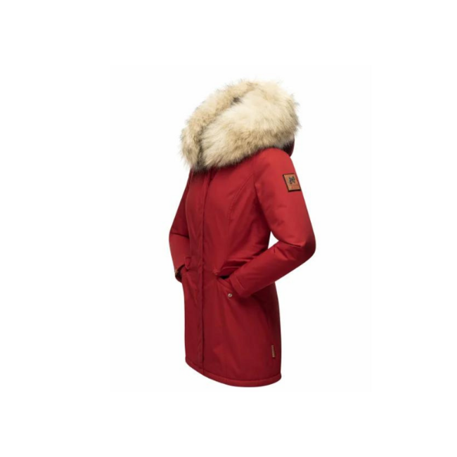 Navahoo Cristal ženska zimska jakna s kapuljačom i krznom, Blood red