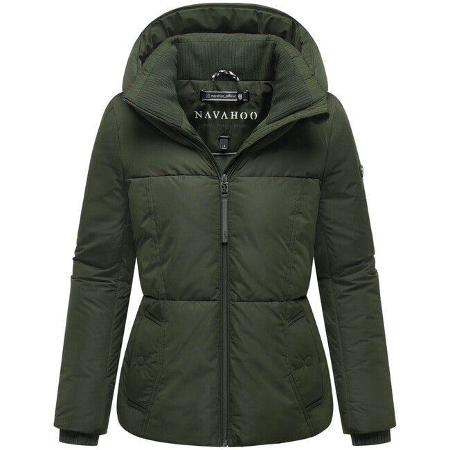 Navahoo FLÜSTERFEE 14 zimska jakna ženska s velikom kapuljačom, dark olive