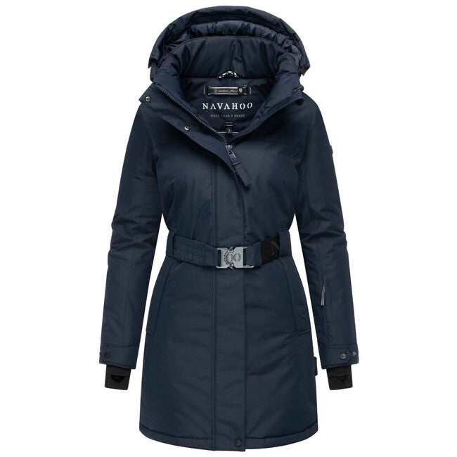 Navahoo FROSTKUSS 14 parka zimska ženska s odvojivom kapuljačom i remenom, navy