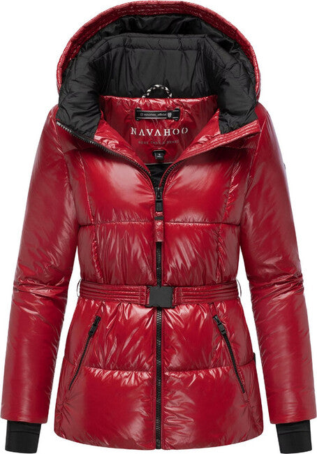 Navahoo EISGLANZ zimska jakna ženska s kapuljačom, dark red
