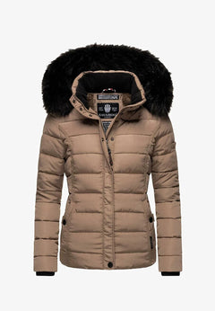 Navahoo Miamor ženska zimska jakna s kapuljačom, Taupe grey