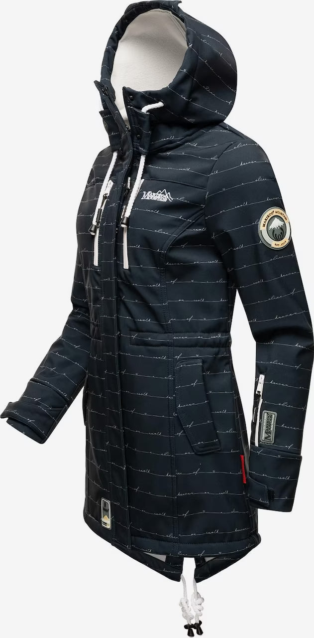Marikoo ZIMTZICKE P ženska softshell jakna zimska s kapuljačom, Navy