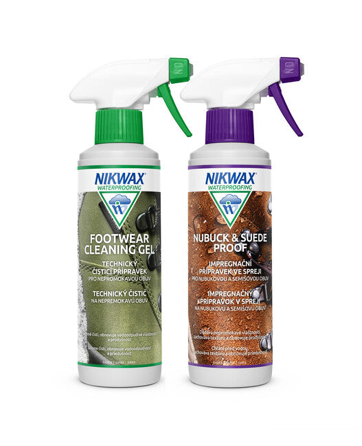 Nikwax Twin Nubuck & Suede Spray / Footwear Cleaning Gel set pripravaka 2 kom, 300ml