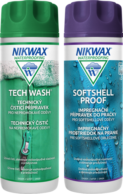 Nikwax Twin Tech Wash / Softshell Proof Wash-In set pripravaka 2 kom, 300ml