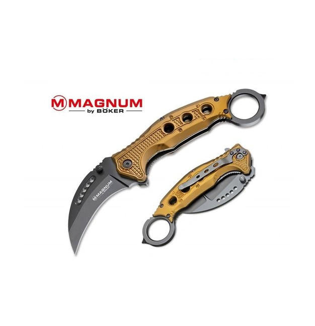 BÖKER® Magnum Black Scorpion karambitni nož, zlatno-brončani, 20,5 cm