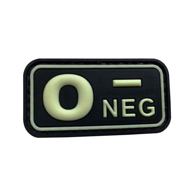 WARAGOD O NEG našivak PVC Glow in the Dark Patch