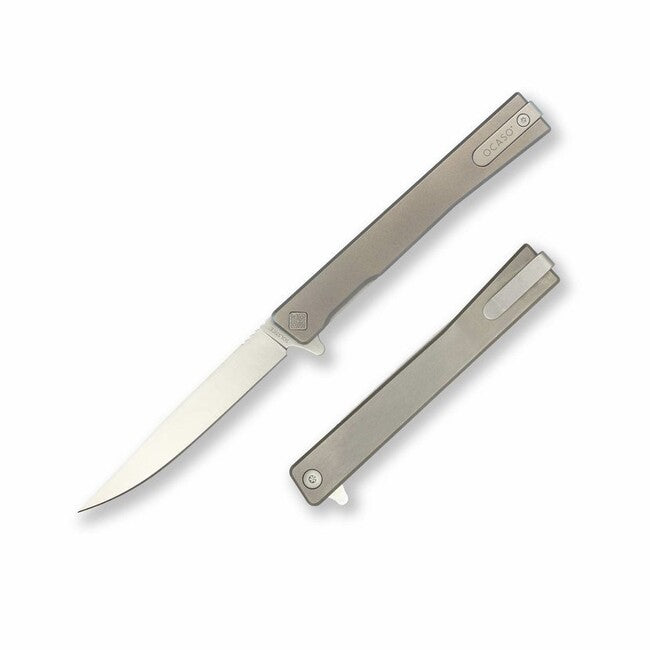 OCASO Solstice sklopivi nož Titanium + Satin / Straight