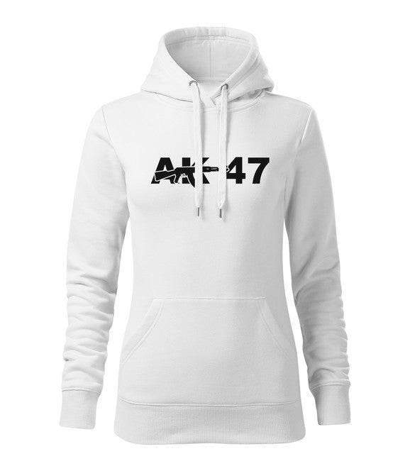 DRAGOWA AK-47 ženski pulover s kapuljačom 320 g/m², bijeli