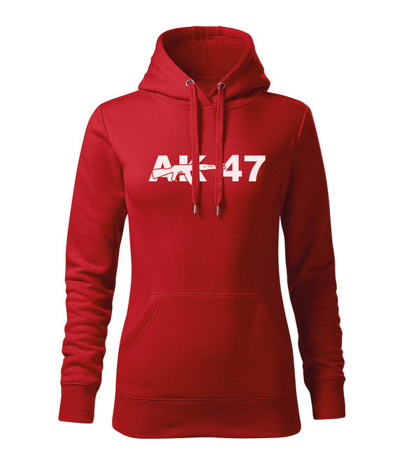 DRAGOWA AK-47 ženski pulover s kapuljačom 320 g/m², crveni