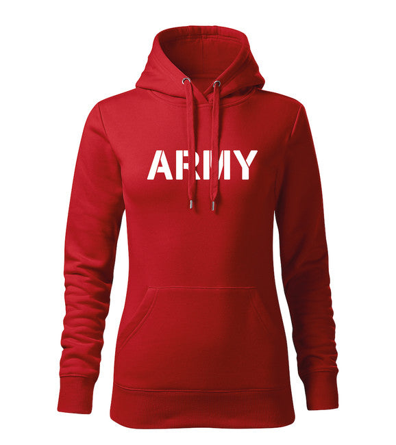 DRAGOWA ženski army pulover s kapuljačom 320 g/m², crveni