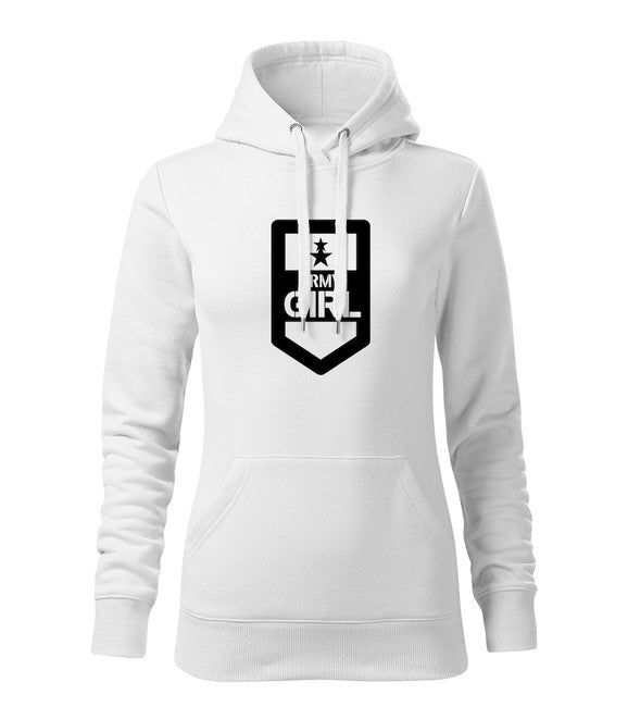 DRAGOWA ženski army girl pulover s kapuljačom 320 g/m², bijeli
