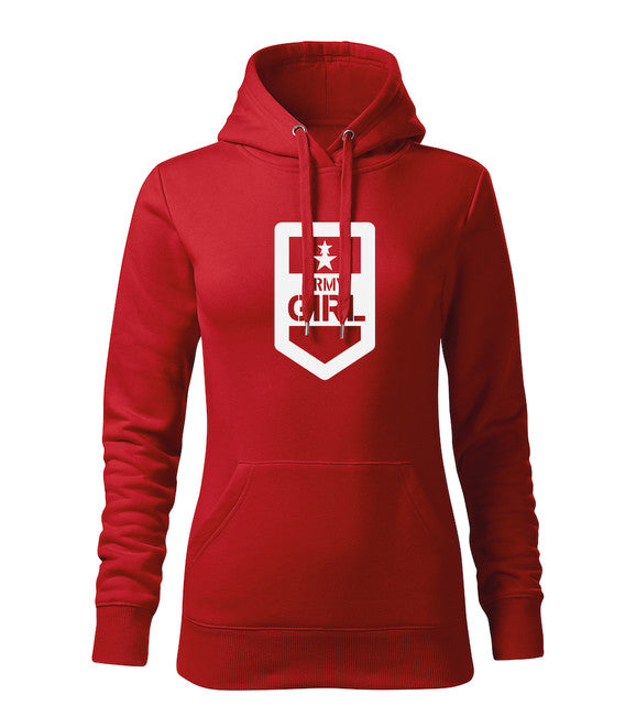 DRAGOWA army girl ženski pulover s kapuljačom 320 g/m², crveni