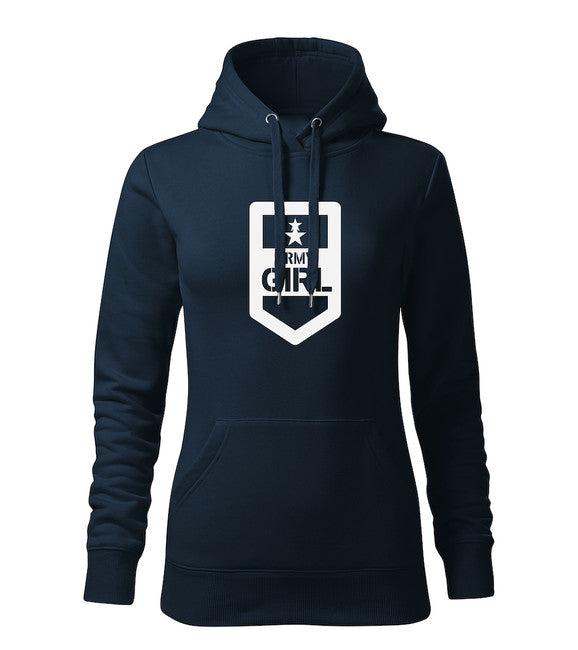 DRAGOWA army girl ženski pulover s kapuljačom 320 g/m², tamnoplavi
