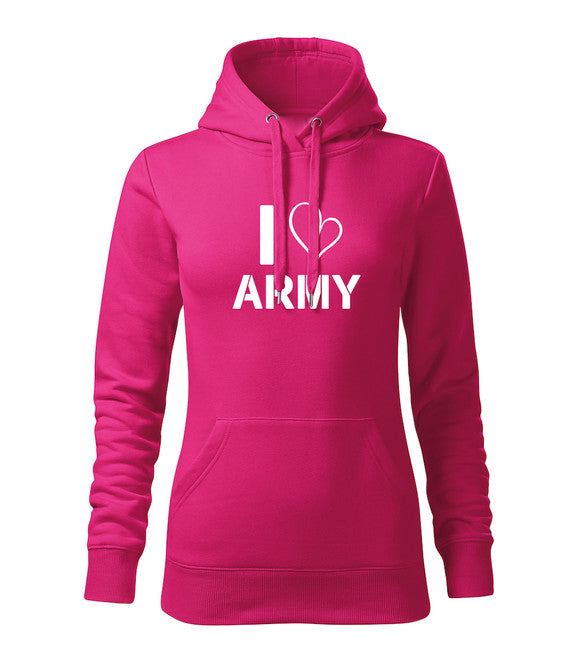 DRAGOWA ženski i love army pulover s kapuljačom 320 g/m², ružičasti