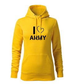 DRAGOWA ženski i love army pulover s kapuljačom 320 g/m², žuti