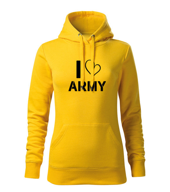 DRAGOWA ženski i love army pulover s kapuljačom 320 g/m², žuti