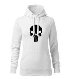 DRAGOWA ženska dukserica s kapuljačom Punisher 320 g/m², bijela