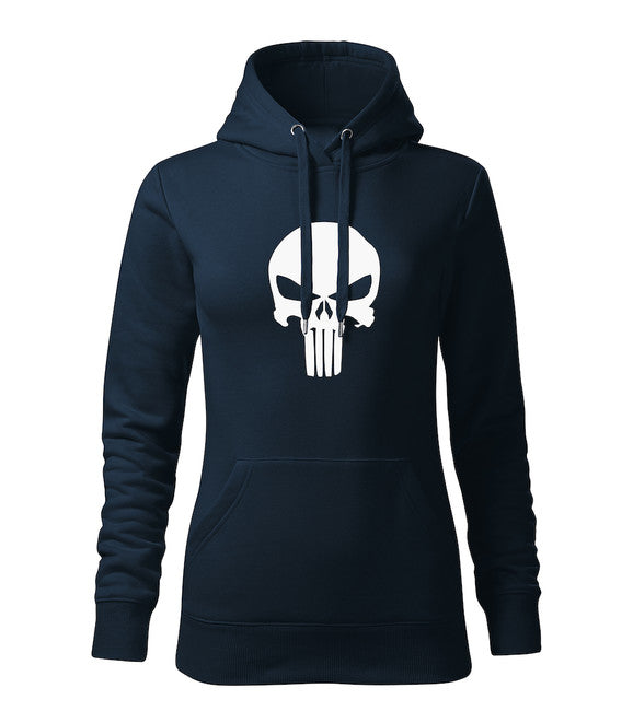 DRAGOWA ženski punisher pulover s kapuljačom 320 g/m², tamnoplavi