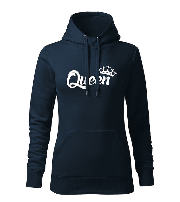 DRAGOWA ženski queen pulover s kapuljačom 320 g/m², tamnoplavi