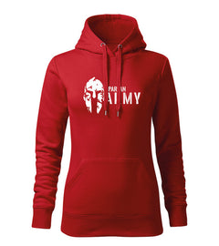 DRAGOWA ženski spartan army pulover s kapuljačom 320 g/m², crveni