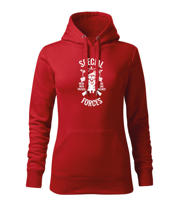 DRAGOWA special forces ženski pulover s kapuljačom 320 g/m², crveni