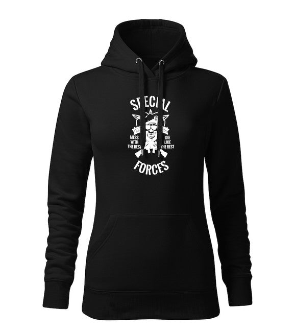 DRAGOWA special forces ženski pulover s kapuljačom 320 g/m², crni