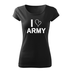 DRAGOWA ženska i love army kratka majica 150 g/m², crna